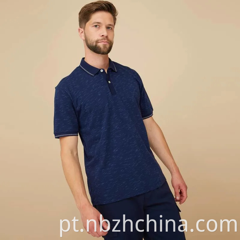 Mens Yarn Dye Short Sleeve Polo